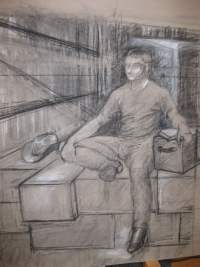 Painting Portrait - Cowboy - step 1 sketch