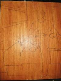 Painting Portrait - Cowboy - step 2 transfer to panel